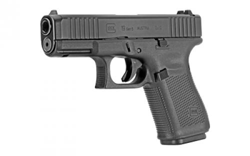 Glock 19 Gen5 FS, Rebuilt, Striker Fired, Semi-automatic, Polymer Frame Pistol, Compact, 9MM, 4.02" Marksman Barrel, Black, Matte Finish, Ambidextrous Slide Stop Lever, Flared Mag Well, nDLC Finished Slide and Barrel, No Finger Grooves, 15 Rounds, 3 Magazines, May or May Not Come With Night Sights PR19555FS