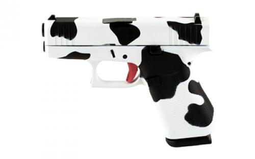 Glock 43X, Semi-automatic, Striker Fired, Sub-Compact, 9MM, 3.41, Cow Print, 10 Rounds, 2 Mags, Fixed Sights, Polymer, Skydas Cerakote UX4350204-MOO
