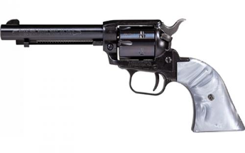 Heritage Rough Rider, Single Action Revolver, 22 LR, 4.75 Barrel, Matte Finish, Black, Gray Pearl Grips, Fixed Sights, 6 Rounds, Long Rifle Cylinder Only RR22B4GPRL