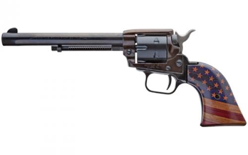 Heritage Rough Rider, Single Action Revolver, 22LR, 6.5 Barrel, Alloy Frame, Blued Finish, US Flag Grips, Fixed Sights, 6 Rounds, Long Rifle Cylinder Only RR22B6GOLDUSA