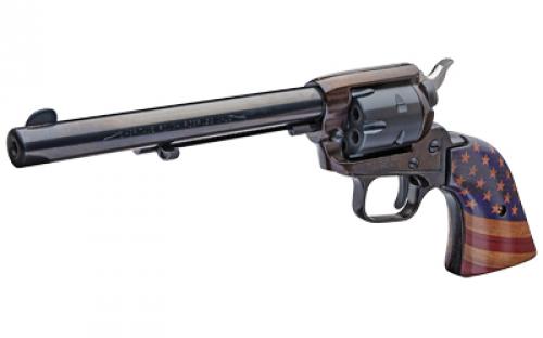 Heritage Rough Rider, Single Action Revolver, 22LR, 6.5" Barrel, Alloy Frame, Blued Finish, US Flag Grips, Fixed Sights, 6 Rounds, Long Rifle Cylinder Only RR22B6GOLDUSA
