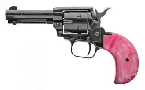 Heritage Rough Rider, Single Action, Revolver, 22LR/22 WMR, 3.5 Barrel, Alloy, Black, Pink Pearl Bird's Head Grip, Fixed Sights, 6 Rounds RR22MB3BHPNK