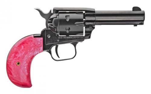 Heritage Rough Rider, Single Action, Revolver, 22LR/22 WMR, 3.5" Barrel, Alloy, Black, Pink Pearl Bird's Head Grip, Fixed Sights, 6 Rounds RR22MB3BHPNK