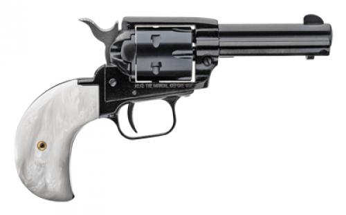 Heritage Rough Rider, Single Action, Revolver, 22LR/22 WMR, 3.5" Barrel, Alloy, Blued Finish, Bird's Head White Mother of Pearl Grips, Fixed Sights, 6 Rounds RR22MB3BHPRL