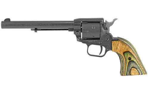 Heritage Rough Rider, Single Action, Revolver, 22LR/22 WMR, 6.5 Barrel, Alloy, Satin Finish, Black, Camo Green Laminate Grips, Fixed Sights, 6 Rounds RR22MBS6