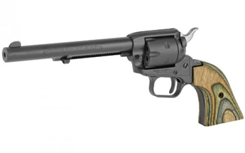 Heritage Rough Rider, Single Action, Revolver, 22LR/22 WMR, 6.5" Barrel, Alloy, Satin Finish, Black, Camo Green Laminate Grips, Fixed Sights, 6 Rounds RR22MBS6