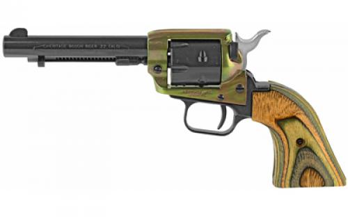 Heritage Rough Rider, Single Action, Revolver, 22LR/22 WMR, 4.75 Barrel, Alloy, Simulated Case Hardened Finish, Black, Camo Laminate Grips, Fixed Sights, 6 Rounds RR22MCH4