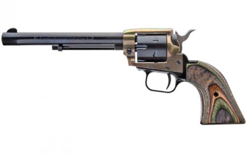 Heritage Rough Rider, Single Action, Revolver, 22LR/22 WMR, 6.5 Barrel, Alloy, Simulated Case Hardened Finish, Black, Camo Laminate Grips, Fixed Sights, 6 Rounds RR22MCH6