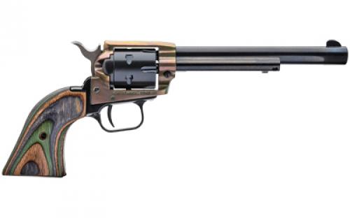 Heritage Rough Rider, Single Action, Revolver, 22LR/22 WMR, 6.5" Barrel, Alloy, Simulated Case Hardened Finish, Black, Camo Laminate Grips, Fixed Sights, 6 Rounds RR22MCH6