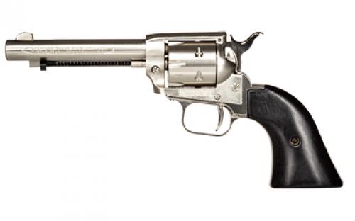 Heritage Rough Rider, Single Action, Revolver, 22LR Only, 4.75 Barrel, Alloy, Nickel Finish, Nickel, Black Laminate Wood Grips, Fixed Sights, 6 Rounds RR22NI4BW