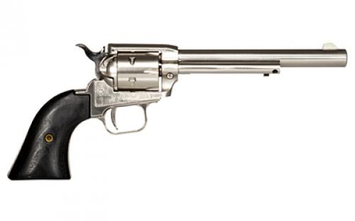 Heritage Rough Rider, Single Action, Revolver, 22LR Only, 6.5" Barrel, Alloy, Nickel Finish, Nickel, Black Laminate Wood Grips, Fixed Sights, 6 Rounds RR22NI6BW