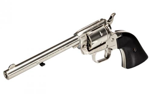 Heritage Rough Rider, Single Action, Revolver, 22LR Only, 6.5" Barrel, Alloy, Nickel Finish, Nickel, Black Laminate Wood Grips, Fixed Sights, 6 Rounds RR22NI6BW