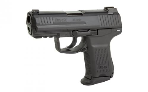 HK HK45C, V7, LEM, Double Action Only, Semi-automatic, Polymer Frame Pistol, Compact, 45 ACP, 3.94" Barrel, Black, 3 Dot Sights, 8 Rounds, 2 Magazines 81000020