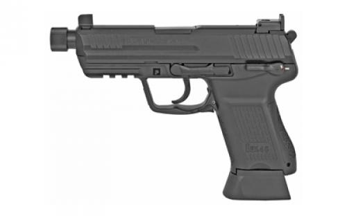HK 45 Compact Tactical, V1, Double Action/Single Action, Semi-automatic, Polymer Frame Pistol, Compact, 45 ACP, 4.57 Barrel, Threaded Barrel, Matte Finish, Black, Suppressor Sights With Tritium Front Sight, Safety/Decocker, 10 Rounds, 2 Magazines, Right Hand 81000022