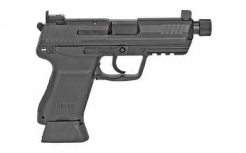 HK 45 Compact Tactical, V1, Double Action/Single Action, Semi-automatic, Polymer Frame Pistol, Compact, 45 ACP, 4.57" Barrel, Threaded Barrel, Matte Finish, Black, Suppressor Sights With Tritium Front Sight, Safety/Decocker, 10 Rounds, 2 Magazines, Right Hand 81000022