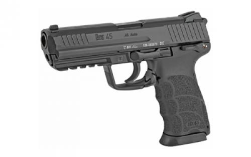HK 45, V1, DA/SA, Full Size, 45ACP, 4.46" Barrel, Polymer Frame, Black Finish, 3 Dot Sights, Safety, Decocker, 10 Rounds, 2 Magazines 81000026