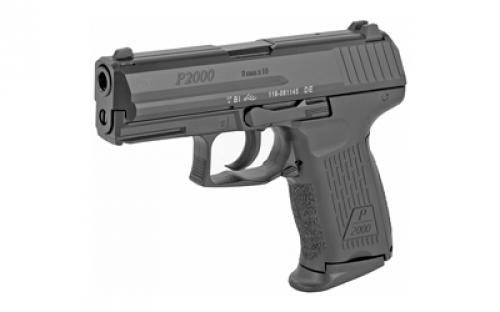 HK P2000, V2, LEM Double Action Only, Semi-automatic, Polymer Frame Pistol, Compact, 9MM, 3.66" Barrel, Matte Finish, Black, 3 Dot Sights, 13 Rounds, 2 Magazines 81000037