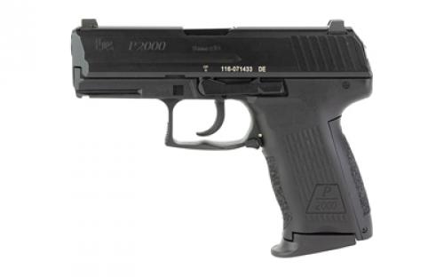 HK P2000, V2, LEM, Double Action Only, Semi-automatic, Polymer Frame Pistol, Compact, 9MM, 3.66 Barrel, Black, Night Sights, 10 Rounds, 3 Magazines 81000040