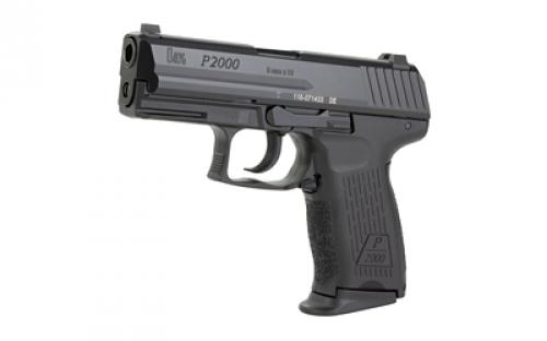 HK P2000, V2, LEM, Double Action Only, Semi-automatic, Polymer Frame Pistol, Compact, 9MM, 3.66" Barrel, Black, Night Sights, 10 Rounds, 3 Magazines 81000040