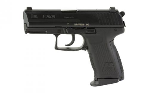 HK P2000, V3, Double Action/Single Action, Semi-automatic, Polymer Frame Pistol, Full Size, 9MM, 3.66 Barrel, Black, Night Sights, Rear Decocker, 10 Rounds, 3 Magazines 81000044
