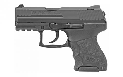 HK P30SK V1, Semi-automatic, Double Action Only, Sub-Compact, 9MM, 3.27 Barrel, Polymer Frame, Black, Interchangeable Grip Panels, Light LEM Trigger, 10Rd, 2 Mags 81000084