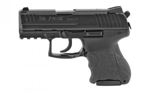 HK P30SK, V3, Double Action/Single Action, Semi-automatic, Polymer Frame Pistol, Sub Compact, 9MM, 3.27 Barrel, Matte Finish, Black, 3 Dot Sights, Decocker, 10 Rounds, 2 Magazines 81000086