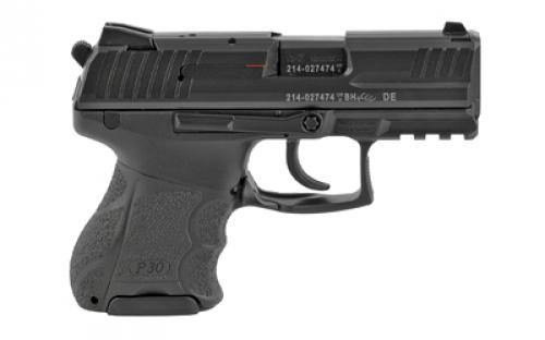 HK P30SK, V3, Double Action/Single Action, Semi-automatic, Polymer Frame Pistol, Sub Compact, 9MM, 3.27" Barrel, Matte Finish, Black, 3 Dot Sights, Decocker, 10 Rounds, 2 Magazines 81000086