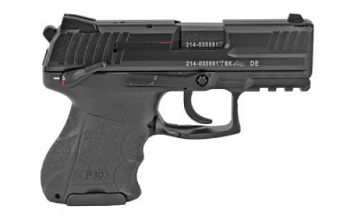 HK P30SK, V3, Double Action/Single Action, Semi-automatic, Polymer Frame Pistol, Sub-Compact, 9MM, 3.27" Barrel, Matte Finish, Black, Interchangeable Grip Panels, 3 Dot Sights, Ambidextrous Safety with Rear Decocker, 10 Rounds, 2 Magazines, Ambidextrous 81000088
