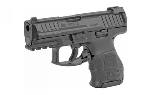 HK VP9SK, Striker Fired, Semi-automatic, Polymer Frame Pistol, Sub-Compact, 9MM, 3.39" Barrel, Black, Night Sights, 10 Rounds, 3 Magazines 81000094