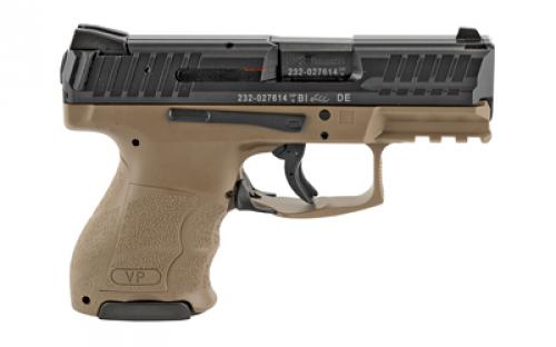 HK VP9SK, Striker Fired, 9MM, 3.39" Barrel, Polymer Frame, Flat Dark Earth/Black, 3 Dot Sights, 10 Rounds, 2 Magazines 81000095