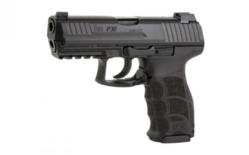 HK P30, V1, Light LEM, Double Action Only, Semi-automatic, Polymer Frame Pistol, Full Size, 9MM, 3.85" Barrel, Black, Night Sights, 10 Rounds, 3 Magazines 81000106