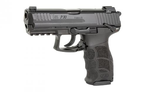 HK P30S, V3, Double Action/Single Action, Semi-automatic, Polymer Frame Pistol, Full Size, 9MM, 3.85" Barrel, Black, Night Sights, Manual Thumb Safety, Rear Decocker, 10 Rounds, 3 Magazines 81000114