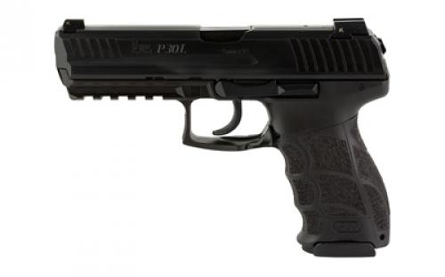 HK P30L, LEM-Double Action Only, Semi-automatic, Polymer Frame Pistol, Full Size, 9MM, 4.45 Barrel, Matte Finish, Black, Interchangeable Grip Panels, Night Sights, 17 Rounds, 3 Magazines 81000116