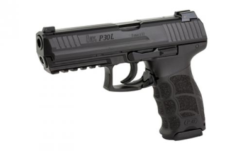 HK P30L, LEM-Double Action Only, Semi-automatic, Polymer Frame Pistol, Full Size, 9MM, 4.45" Barrel, Matte Finish, Black, Interchangeable Grip Panels, Night Sights, 17 Rounds, 3 Magazines 81000116
