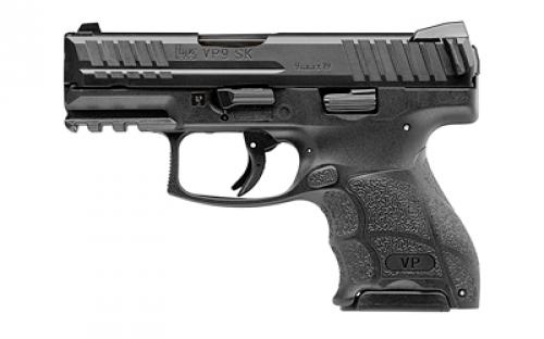 HK VP9SK-B, Striker Fired, Semi-automatic, Polymer Frame Pistol, Sub-Compact, 9MM, 3.39 Barrel, 3 Dot Sights, Black, 10 Rounds, 2 Magazines 81000295