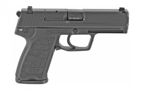 HK USP, V1, Double Action/ Single Action, Semi-automatic, Polymer Frame Pistol, Full Size, 9MM, 4.25" Barrel, Matte Finish, Black, 3 Dot Sights, Safety/Decocker, 15 Rounds, 2 Magazines 81000307