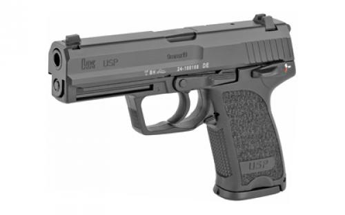 HK USP, V1, Double Action/ Single Action, Semi-automatic, Polymer Frame Pistol, Full Size, 9MM, 4.25" Barrel, Matte Finish, Black, 3 Dot Sights, Safety/Decocker, 15 Rounds, 2 Magazines 81000307