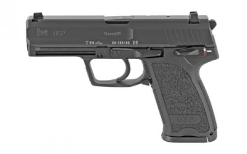 HK USP, V1, Double Action/Single Action, Semi-automatic, Polymer Frame Pistol, Full Size, 9MM, 4.25 Barrel, Matte Finish, Black, 3 Dot Sights, Safety/Decocker, 10 Rounds, 2 Magazines, Right Hand 81000309