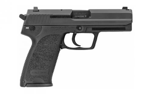 HK USP, V1, Double Action/Single Action, Semi-automatic, Polymer Frame Pistol, Full Size, 45ACP, 4.41 Barrel, Matte Finish, Black, 3 Dot Sights, Safety, Decocker, 10 Rounds, 2 Magazines 81000324