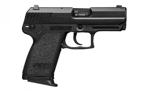 HK USP45, V1, Double Action/Single Action, Semi-automatic, Polymer Frame Pistol, Compact, 45 ACP, 3.78" Barrel, Black, Night Sights, Manual Thumb Safety, Decocker, 8 Rounds, 3 Magazines 81000344