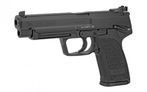 HK USP9, Expert, V1, Double Action/Single Action, Semi-automatic, Polymer Frame Pistol, Full Size, 9MM, 5.2" Barrel, Black, Adjustable Sights, Manual Safety, , Decocker, 15 Rounds, 2 Magazines 81000361