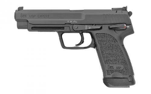 HK USP9 Expert, Double Action/Single Action, Semi-automatic, Polymer Frame Pistol, 9MM, 5.2 Barrel, Mate Finish, Black, 3 Dot Sights, Manual Safety/Decocker, 18 Rounds, 2 Magazine 81000363