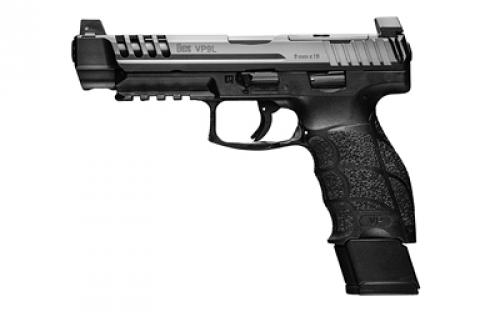 HK VP9L OR, Semi-automatic, Striker Fired, 9MM, 5 Barrel, Black Color, Polymer Frame, Optics Ready, Night Sights, 20Rd, 2 Magazines 81000592
