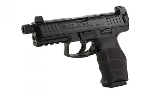 HK VP9 Tac OR, Striker Fired, Semi-automatic, Polymer Frame Pistol, Full Size, 9MM, 4.7" Barrel, Threaded Barrel, Matte Finish, Black, Night Sights, Optics Ready, 17 Rounds, 3 Magazines 81000625