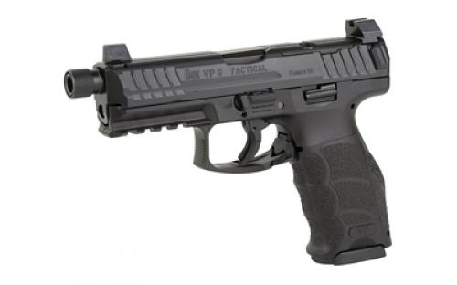 HK VP9 Tac OR, Striker Fired, Semi-automatic, Polymer Frame Pistol, Full Size, 9MM, 4.7" Barrel, Threaded Barrel, Matte Finish, Black, Night Sights, Optics Ready, 10 Rounds, 3 Magazines 81000626