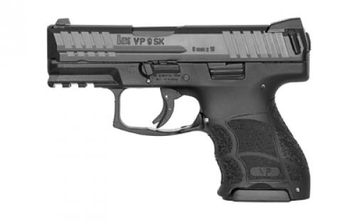 HK VP9SK, Striker Fired, Semi-automatic, Polymer Frame Pistol, Sub-Compact, 9MM, 3.39 Barrel, Matte Finish, Black, 3 Dot Sights, 10 Rounds, Optics Ready Slide, 2 Magazines 81000653