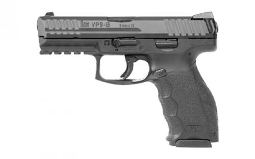 HK VP9-B, Striker Fired, Semi-automatic, Polymer Frame Pistol, Full Size, 9MM, 4.09 Barrel, Matte Finish, Black, 17 Rounds, Optics Ready Slide, 2 Magazines 81000732