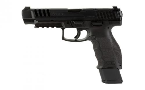HK VP9L, Striker Fired, Semi-automatic, Polymer Frame Pistol, Full Size, 9MM, 5 Barrel, Matte Finish, Black, Optics Ready, 3 Dot Sights, Push Button Magazine Release, 20 Rounds, 2 Magazines, (2)-20 Rounds 81000736