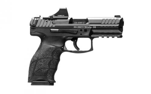 HK VP9, Striker Fired, Semi-automatic, Polymer Frame Pistol, 9MM, 4.09" Barrel, Matte Finish, Black, 3 Dot Sights, Optic Ready, 17 Rounds, 2 Magazines, Includes Holosun SCS Optic 81000802