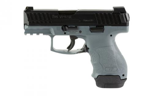 HK VP9SK, Striker Fired, Semi-automatic, Polymer Frame Pistol, Sub-Compact, 9MM, 3.39 Barrel, Matte Finish, Gray, 3 Dot Sights, 15 Rounds, 2 Magazines, (1)-15 Rounds and (1)-12 Rounds 81000812